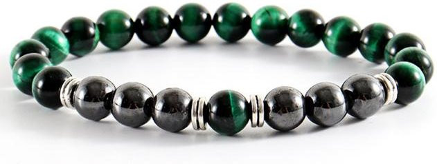 Wucifang Jewelry Armband, Hämatit Stein, Perle, Kupfer, gray, Herren - Bild 1