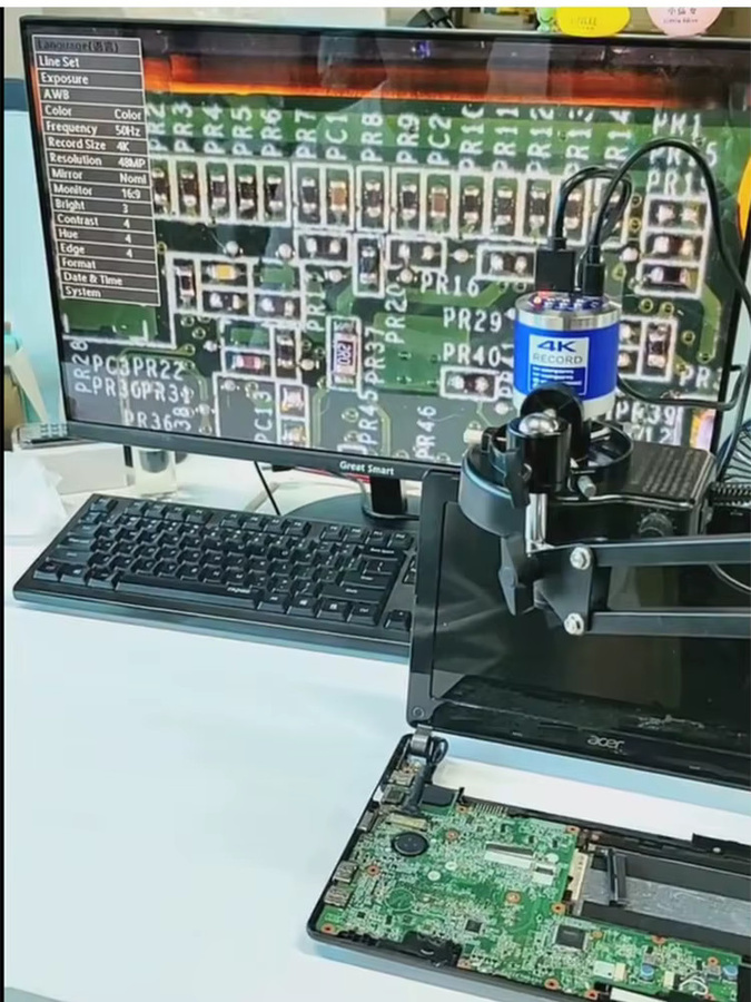 Nice-power 4K 48MP HDMI USB Mikroskop mit 360 Grad verstellbarem Arm und 10X-200X Vergrößerung für Elektronikreparatur, Löten und Leiterplatteninspektion - Bild 4