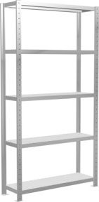 Schulte Grundregal Steckregal MULTIplus330 mit 5 Fachböden und Kreuzstrebe, Farbe: Lichtgrau, B/T/H: 200 x 100 x 30 cm - Bild 1