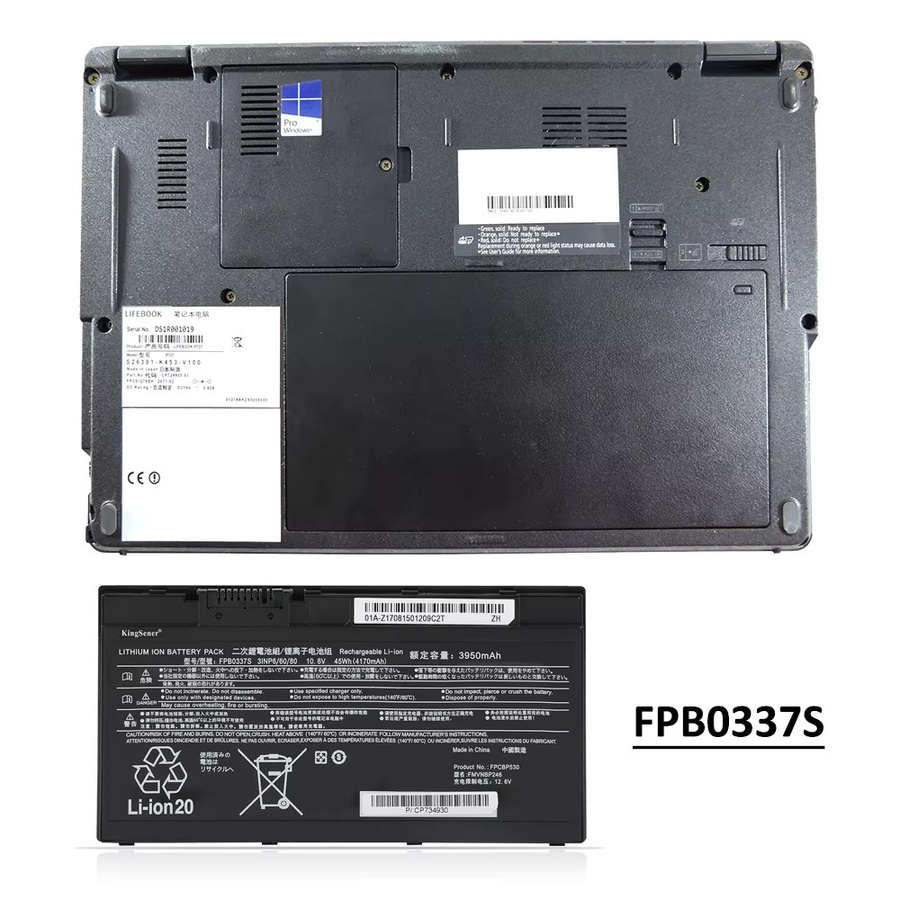 Fujitsu Laptop-Akku Schwarz, 10,8 V, 45 Wh, kompatibel mit LifeBook U727 P728 U728 U729 P727 P728 AH77/S/M AH556, Ersatzakku FPB0337S FPCBP530 FMVNBP246 - Bild 5