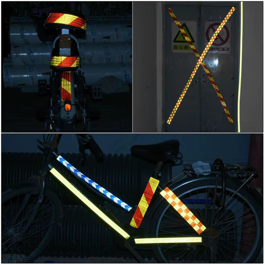 Reflektorband Satop Cinta mit Wabenmuster in Gelb und Rot, wasserdichter selbstklebender Reflektoraufkleber für Motorräder, Breite: 10 cm, Länge: 5 m - Bild 5