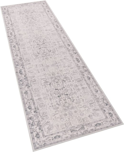 Waschbarer Teppich Sami in Silber im Vintage-Design, rutschfest und strapazierfähig, B/T: 80 x 300 cm - Bild 1