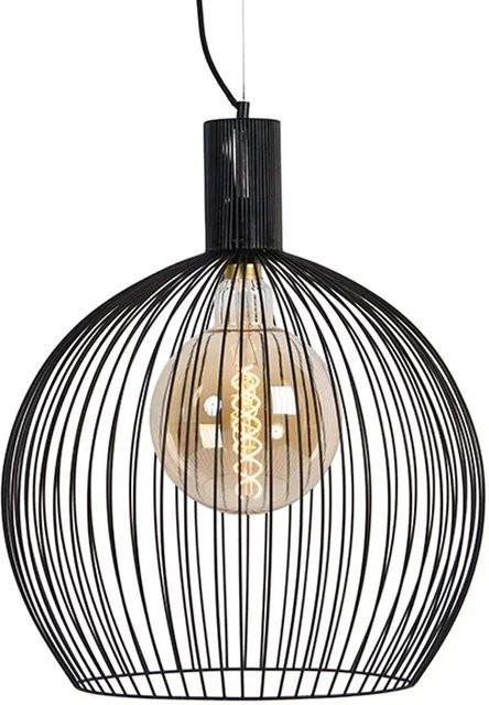 QAZQA Moderne Runde Hängelampe Schwarz aus Metall, dimmbar und höhenverstellbar, Durchmesser: 50 cm - Bild 1