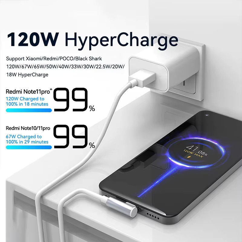 Xiaomi USB-C Schnellladekabel mit 90-Grad-Winkel, 6A, bis zu 120W, Farbe: Weiß - Bild 4