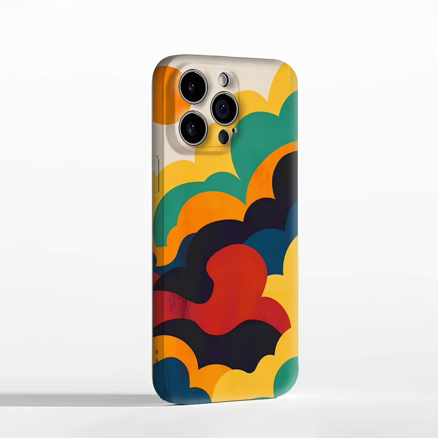 Handyhülle mit buntem Wolken- und Sonnen-Design für Apple iPhone 11 bis iPhone 17 Pro Max Plus, doppelschichtige Rückseite, mehrfarbig - Bild 2