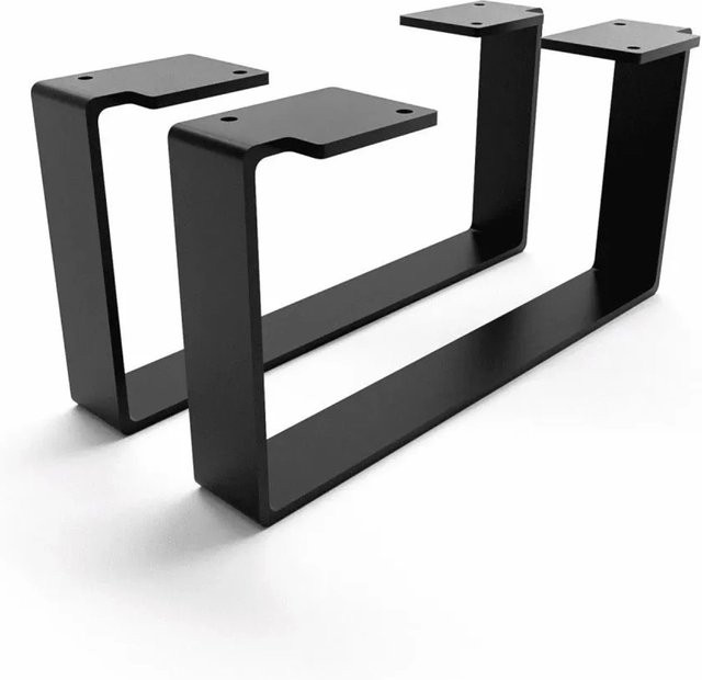 HEVVA Möbelfüße LUXEMBURG 2er Set Schwarz Höhe: 15 cm, Tiefe: 30 cm - Bild 1