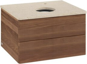 V&B Waschtischunterschrank Antao mit Frontstruktur in Botti Weiß, B/T/H: 60 x 36 x 50 cm - Bild 1