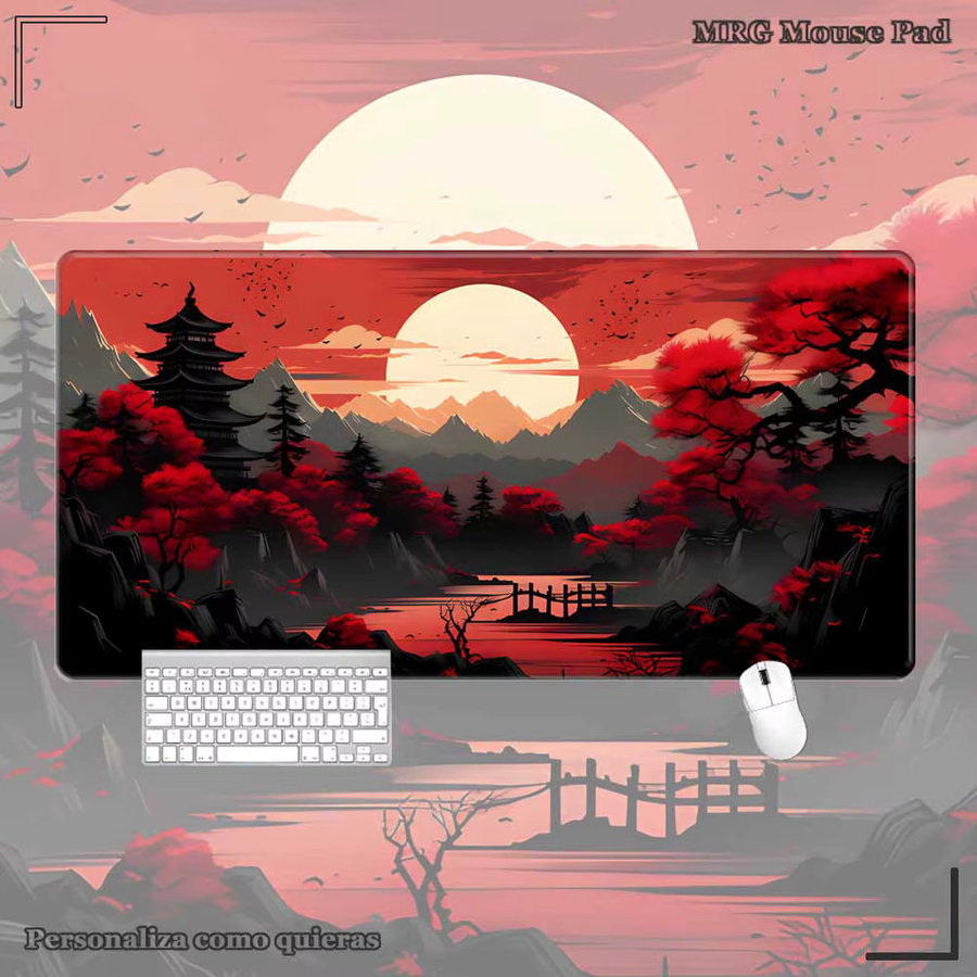 Mairuige Schreibtischunterlage mit Sonnenuntergang Motiv, ästhetisches Mauspad in Multicolour - Bild 2
