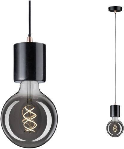 Paulmann Nordin 79751 Pendelleuchte LED E27 in Schwarz mit Marmor und mattem Kupfer - Bild 1