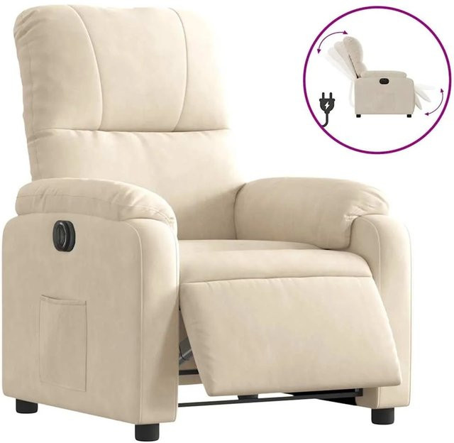 vidaXL Elektrischer Relaxsessel in Beige aus Mikrofasergewebe mit Armlehnen - Bild 1
