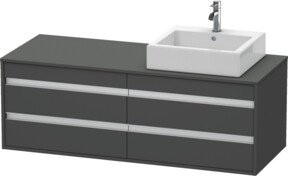 Duravit Waschtischunterschrank Ketho Wandhängend in Grau Matt mit 4 Türen, B/H/T: 140 x 49,6 x 55 cm - Bild 1