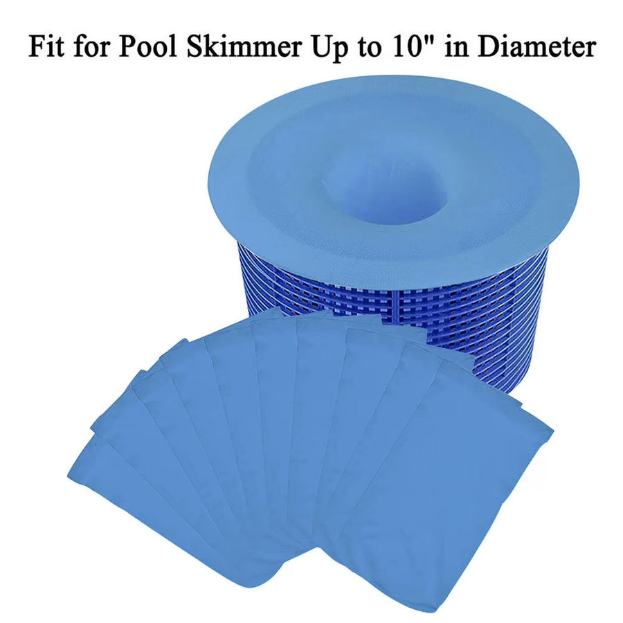 Pool Skimmer Socken aus elastischem Nylon-Mesh für Schwimmbad Filterkörbe in Weiß und Blau - Bild 3