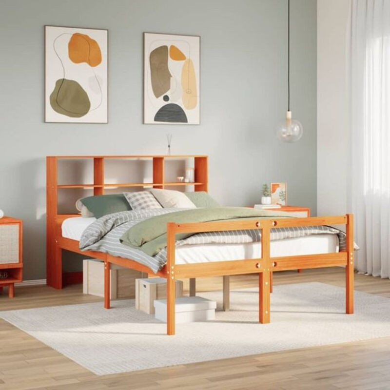 Massivholzbett Kiefer Landhaus Stil von vidaxl in Braun, B/T/H: 140 x 190 x 110 cm - Bild 1