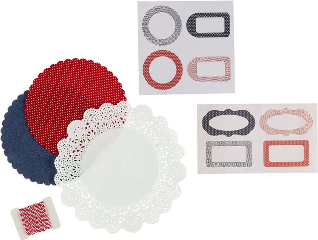 FACKELMANN Einmachglas-Deko-Set, 13-teilig, mehrfarbig im Landhaus-Stil mit Dots-Design - Bild 1