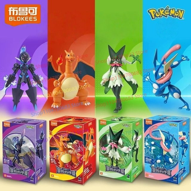 BLOKEES Pokémon Glurak Ceruledge Meowscarada Greninja, Modellfiguren - Bild 1