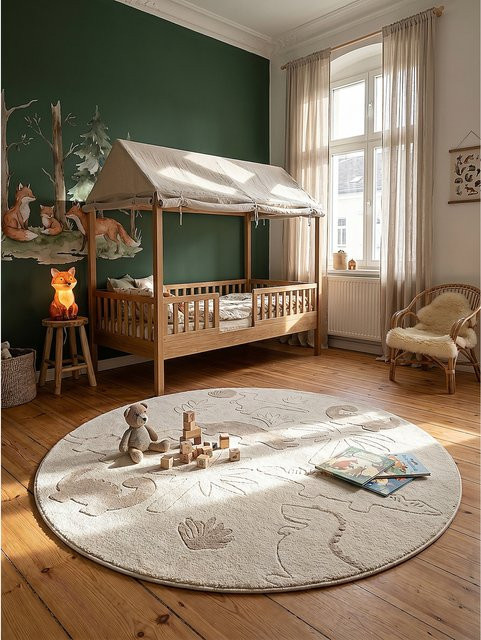 Pflegeleichter Kinderteppich CANAZEI Kadima Design in Creme/Beige, quadratisch, B/B: 120 x 120 cm - Bild 1