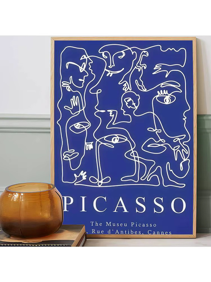 Abstraktes Filmplakat Moetch in Blau als Wandkunst für dein Nordic Home Decor aus Papier - Bild 7