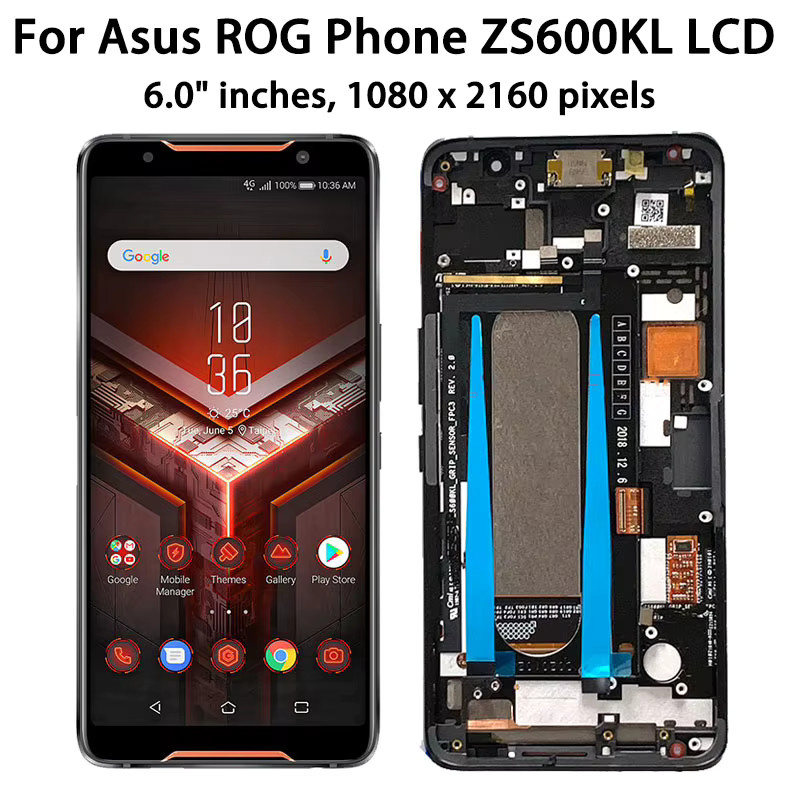 Asus ROG Phone 1 Z01QD Ersatz LCD Display mit AMOLED Touchscreen Digitizer Montage in Schwarz - Bild 3