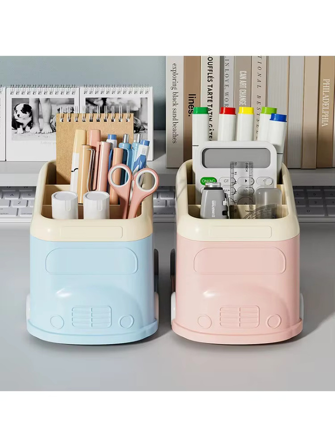 Bview Art Großer Stifthalter in Blau als Schreibtisch-Organizer aus Kunststoff für Büro und Schule - Bild 2