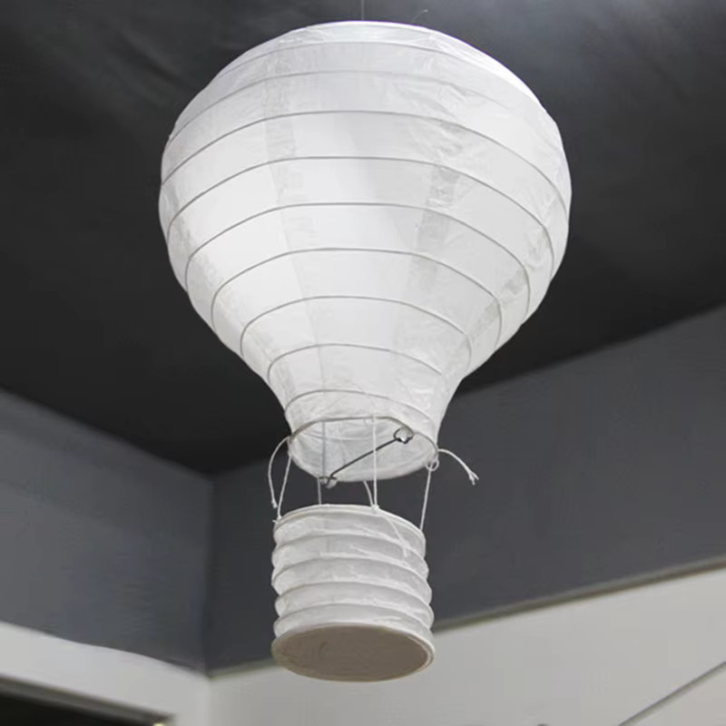 Regenbogen Heißluftballon Papier Laterne mit Wolken in Mehrfarbig, Durchmesser: 30 cm, Dekoration für Kindergeburtstage und Hochzeiten - Bild 4
