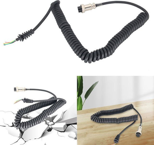 ICOM HM-36 Handlautsprechermikrofon-Kabel, 8-poliges Spiralkabel in Schwarz für ICOM IC-449C und 229C - Bild 1