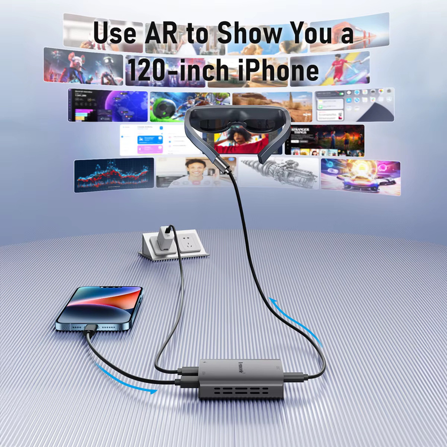Lemorele Lightning zu USB C AR Ladetriebemodul Datenkabel zum Aufladen und Spielen für XREAL Nreal Air und Rokid Brillen - Bild 3