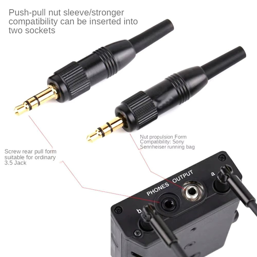 Sennheiser Ersatz Audio-Lock-Anschluss 3,5mm Stereo-Schraubstecker in Schwarz für Sonyd11/v1/p03 Mikrofone - Bild 2