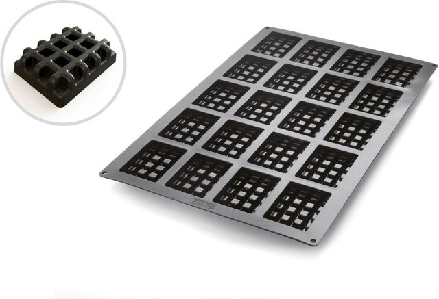 Schneider Silikonbackform Waffel, Schwarz, B/T/H: 40 x 40 x 2,4 cm - Bild 1