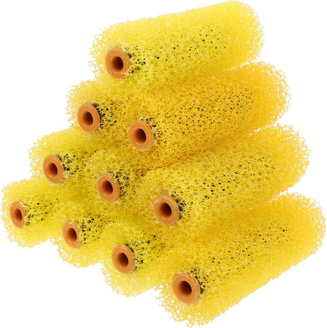 10 Stück Schaumstoff-Rollpinsel Gelb zum Erstellen von Texturen und Strukturen - Bild 1