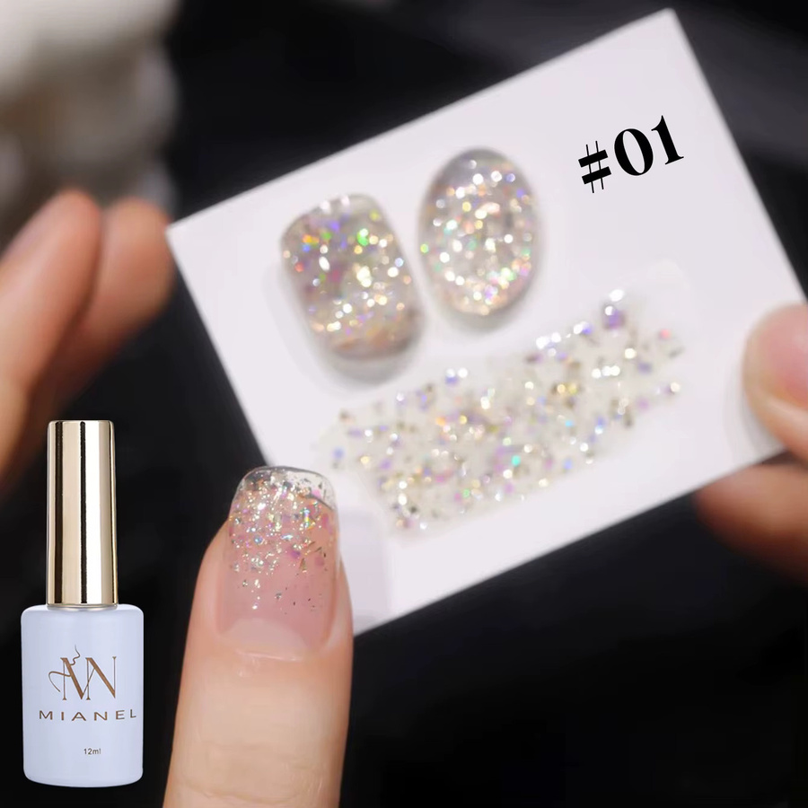 MIANEL Wishing Star Burst Glitzer-Gel-Nagellack, 12 ml, Eisklar - Bild 4