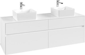 V&B Waschtischunterschrank Collaro für 2 Waschbecken, White Matt, B: 160 cm, H: 54,8 cm, T: 50 cm - Bild 1