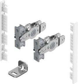 Hettich AvanTech YOU Verbinderset für Innenfront zum Selbstablängen mit Zarge, Systemhöhe: 101 mm, Farbe: Weiß/Silber - Bild 1