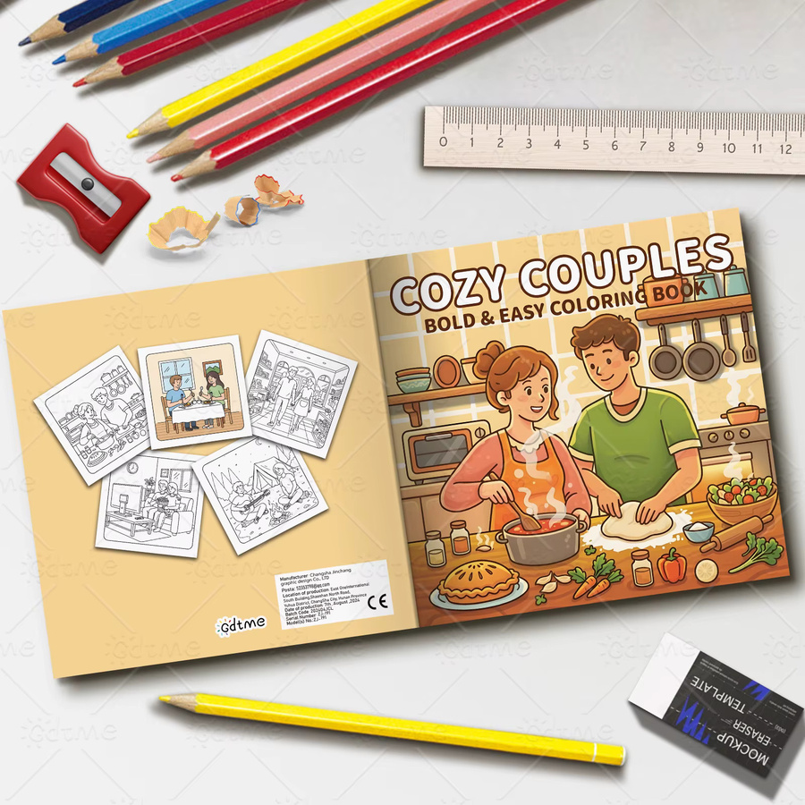 COZY COUPLES Malbuch für Erwachsene mit einfachen und mutigen Mustern in Multicolour - Bild 2