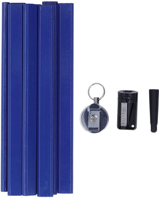 GoolRC Zimmermannsbleistift-Set in Blau mit Anspitzer, achteckiger Holzmarkierungsbleistift für Profis - Bild 1