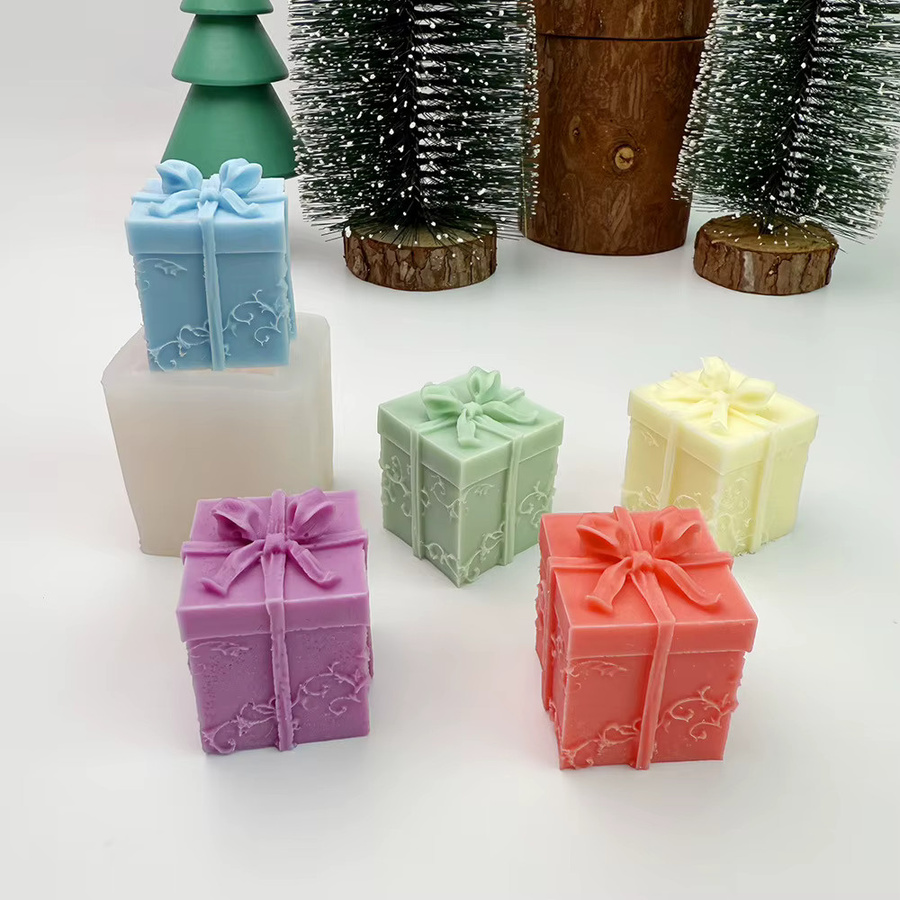 Silikonform für quadratische 3D Geschenkboxen zur DIY Herstellung von Aromatherapie Kerzen aus Wachs oder Gips, Mehrfarbig - Bild 5