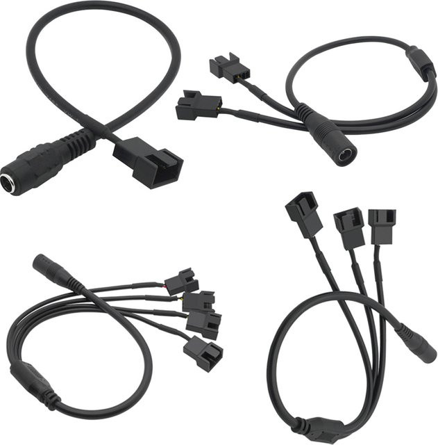 JCD DC 5,5 x 2,1 mm Buchse auf 4-Pin PWM Lüfteradapter Anschlusskabel, Schwarz - Bild 1