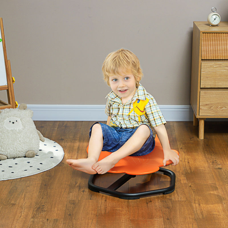 AIYAPLAY Sensorischer Kinderstuhl Drehstuhl für Gleichgewichtstraining in Orange - Bild 2
