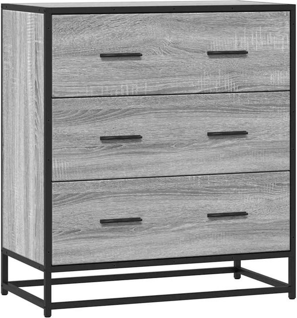DELUKE Sideboard SOPI Kommode für Wohnzimmer und Flur in Sonoma Grau mit Metall, B/T/H: 68 x 35 x 76 cm - Bild 1