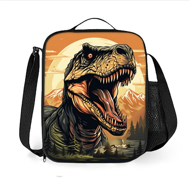 Fancy Style Studio Lunchtasche mit Dinosaurier-Muster für Kinder, bunte Bento-Tasche mit Schultergurt - Bild 1
