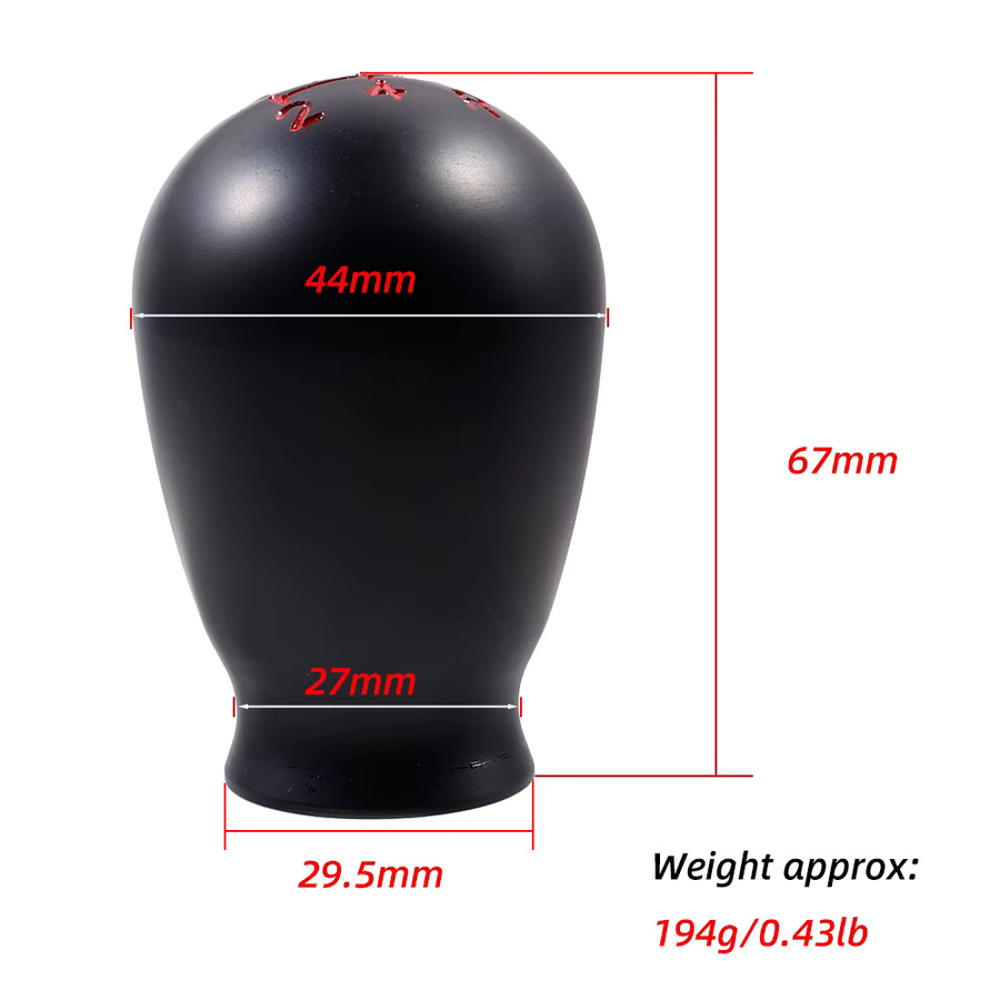 Runsco Schalthebel Kopf in Tropfenform für Honda Civic Typ R FK8 FL5 GD3 GK5 GE8 GR9, Farbe: Schwarz - Bild 4