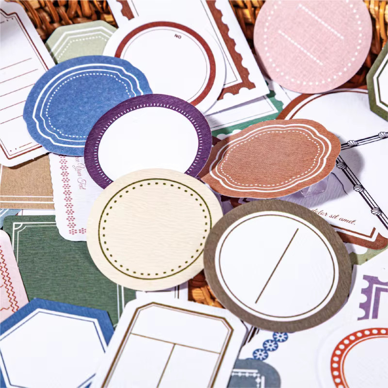30 Blatt Retro-Basis-Rahmenaufkleber in Multicolour für dein Tagebuchlayout aus Papier - Bild 1