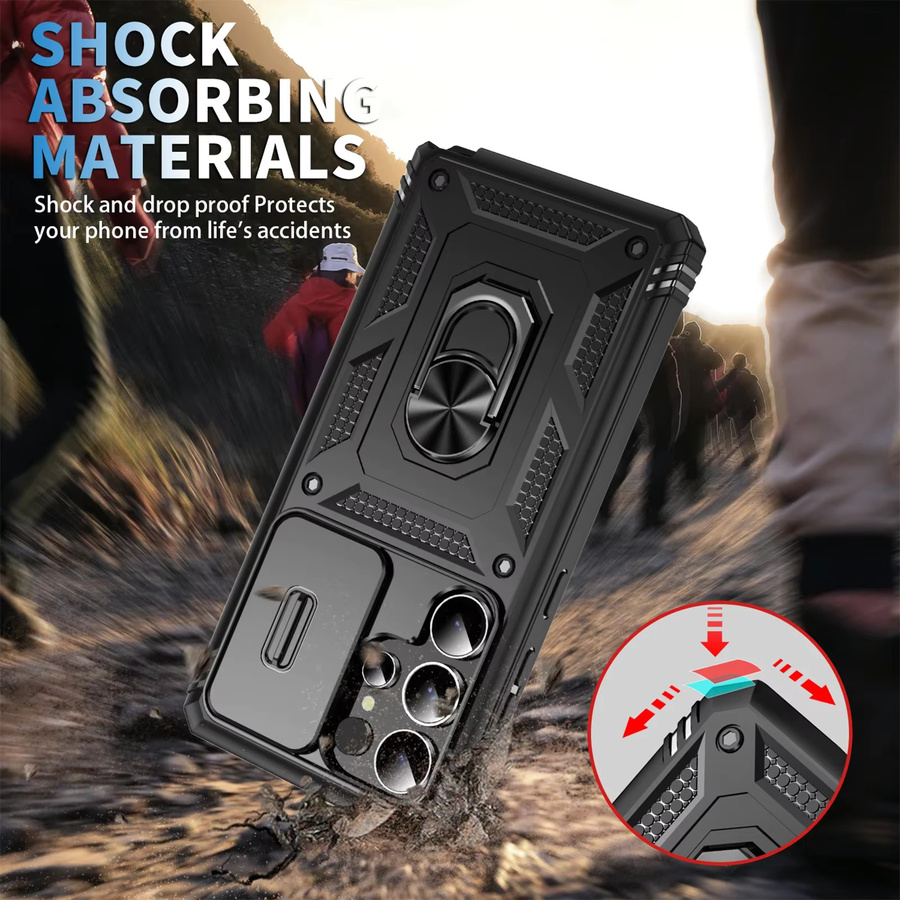 360-Grad-Vollschutz-Handyhülle mit Magnetring und Standfunktion für Samsung Galaxy S25 S24 S23 Ultra Plus S25 Edge S24FE in Schwarz oder Blau - Bild 3