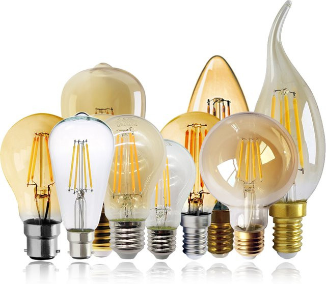 2er-Set Retro Edison Glühbirnen Filament Vintage Glühlampen transparent warmweiß E27 E14 B22 - Bild 1