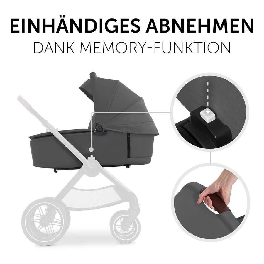 Hauck Faltbare Babywanne Carrycot für Walk N Care Kinderwagen in Dark Grey - Bild 2