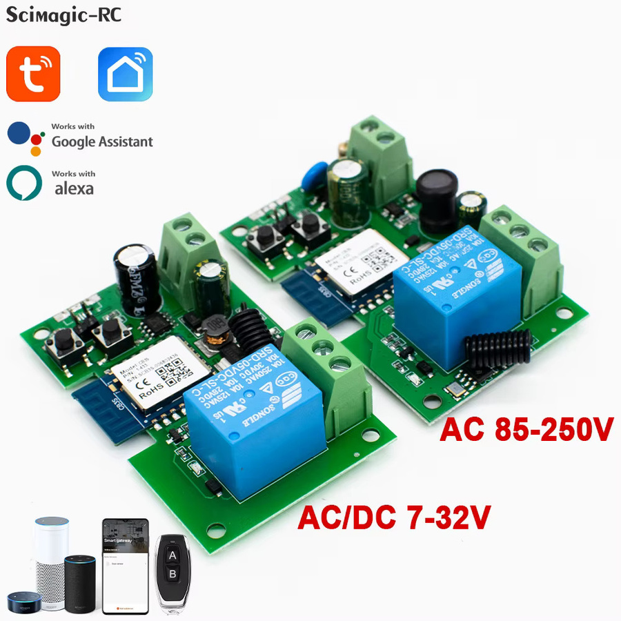 Tuya WiFi Relaismodul 4CH mit 433MHz RF Empfang, kompatibel mit Amazon Alexa und Google Assistant, grün - Bild 2