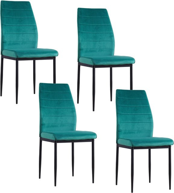 HTI-Living Esszimmerstuhl Madison 4er-Set aus Samt in Grün - Bild 1