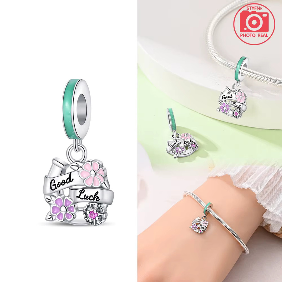 Charms Plata Anhänger Glücksblume, Silber, Zirkonia - Bild 1