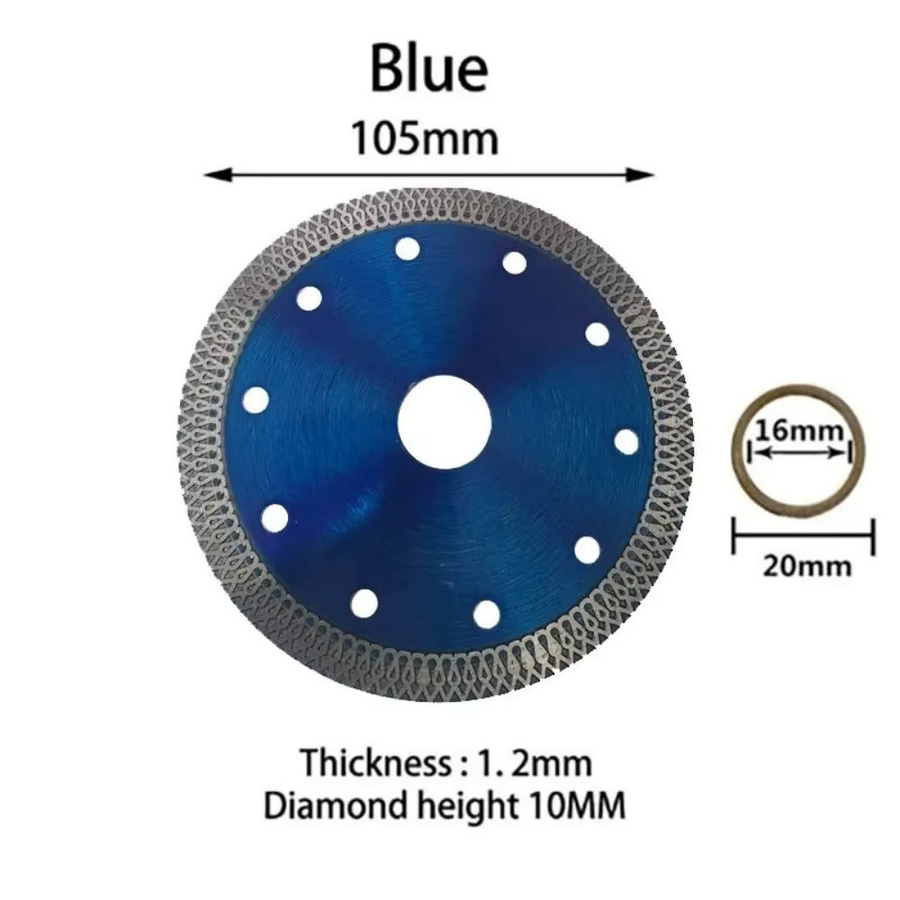 Turbo Diamant Kreissäge Klinge Trennscheibe für Granit Marmor Porzellan Fliesen und Keramik, Blau, Durchmesser: 105 mm - Bild 5