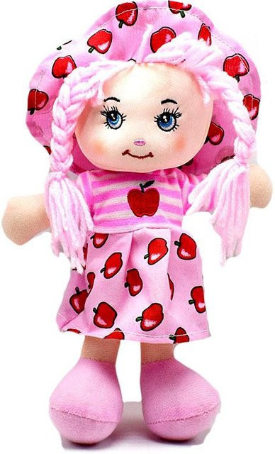 Stoffpuppe mit Hut, Plüsch, 25cm, pink - Bild 1