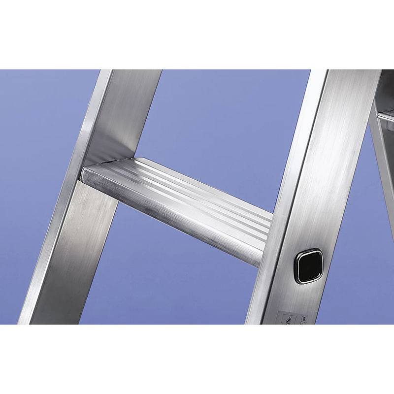 MUNK Aluminium-Stufenstehleiter beidseitig begehbar, 2 x 8 Stufen, Silber, Höhe: 185 cm - Bild 3